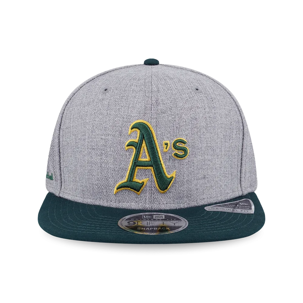 MLB OAKLAND ATHLETICS COOPERSTOWN DARK GREEN VISOR HEATHER GRAY 9FIFTY OF PCV CAP