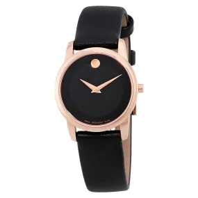 Movado Museum Classic Rose Gold-tone Black Dial Ladies Watch 0607079