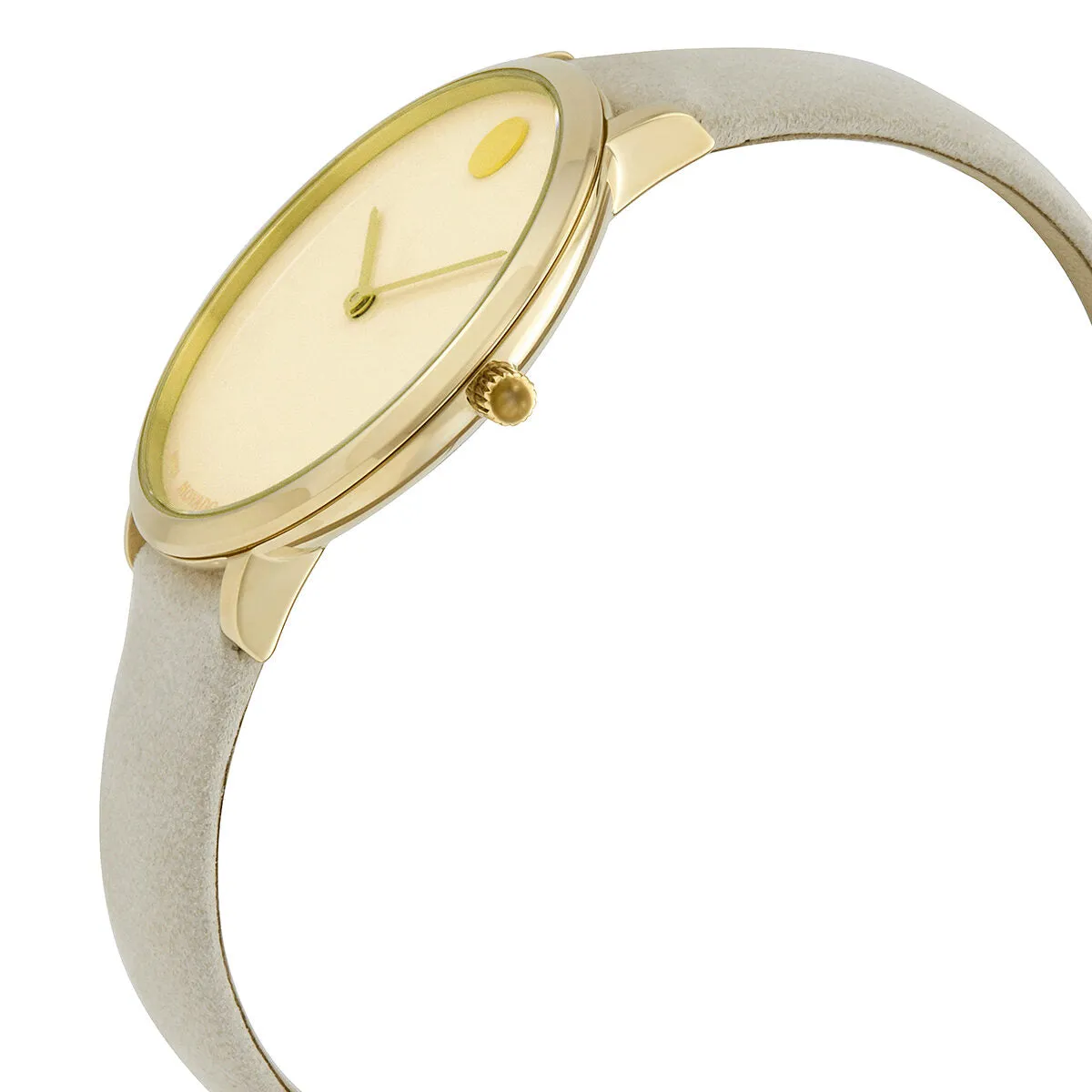 Movado Ultra Slim Quartz Champagne  Dial Ladies Watch 0607345