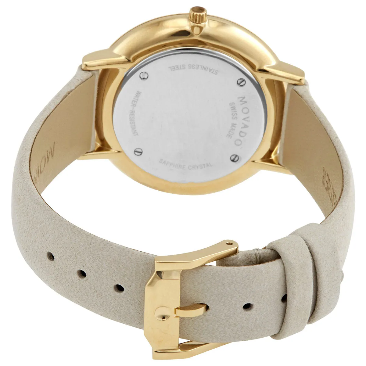 Movado Ultra Slim Quartz Champagne  Dial Ladies Watch 0607345