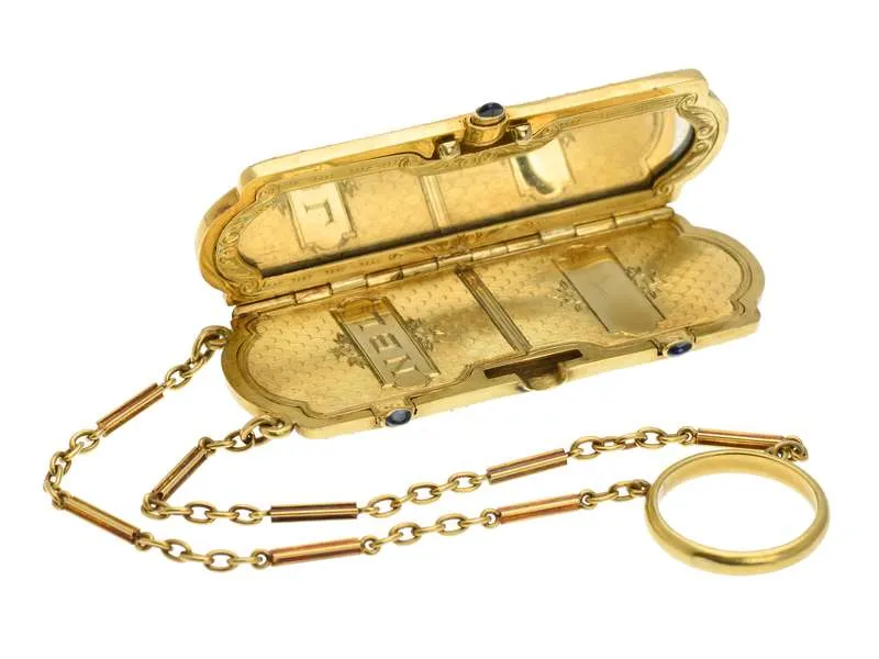 Museum Quality Hand Engraved Sapphire Etui