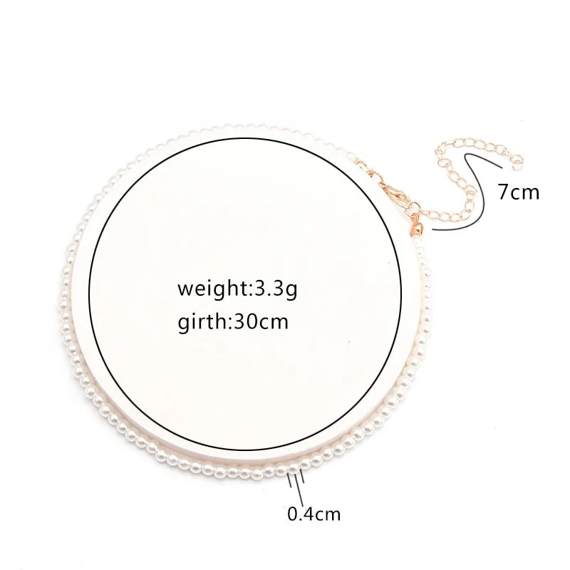 Natural Pearl Choker Necklace Chain Gold Women Jewelry