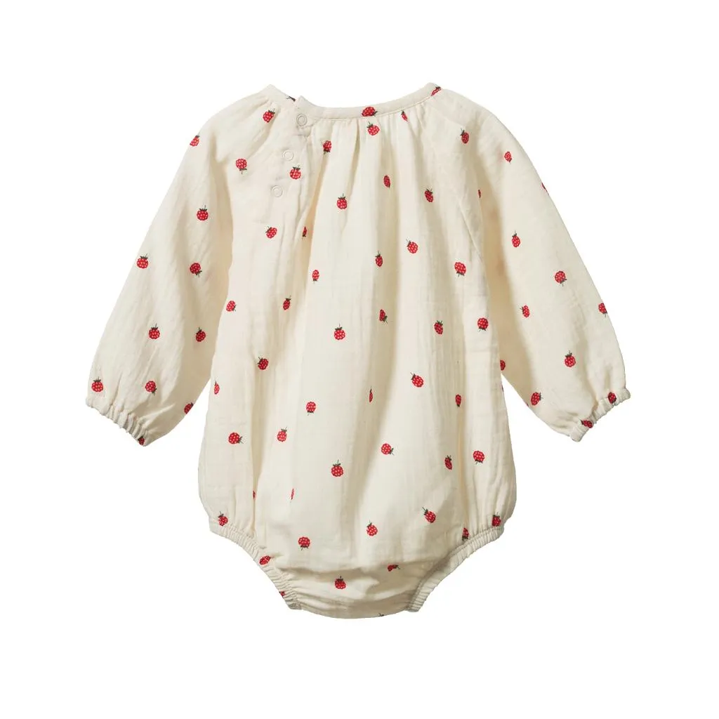 Nature Baby Meadow Bodysuit (Raspberry Print)