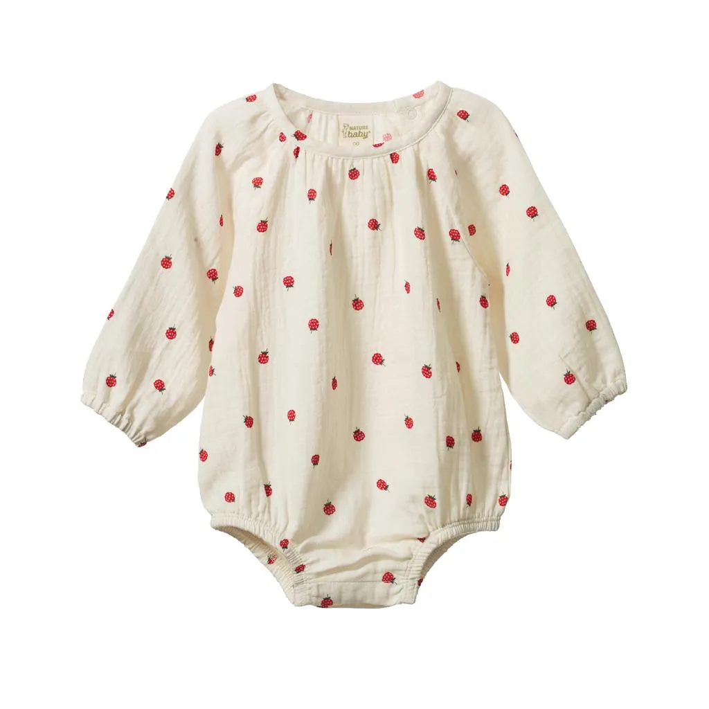 Nature Baby Meadow Bodysuit (Raspberry Print)