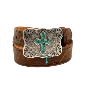Nocona® Children's Embossed Painted Cross Brown Leather Belt N4438802