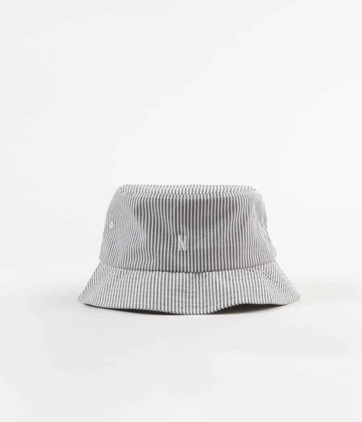 Norse Projects Seersucker Bucket Hat - Navy Stripe