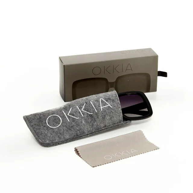 Okkia Sunglasses Square Black Gradient