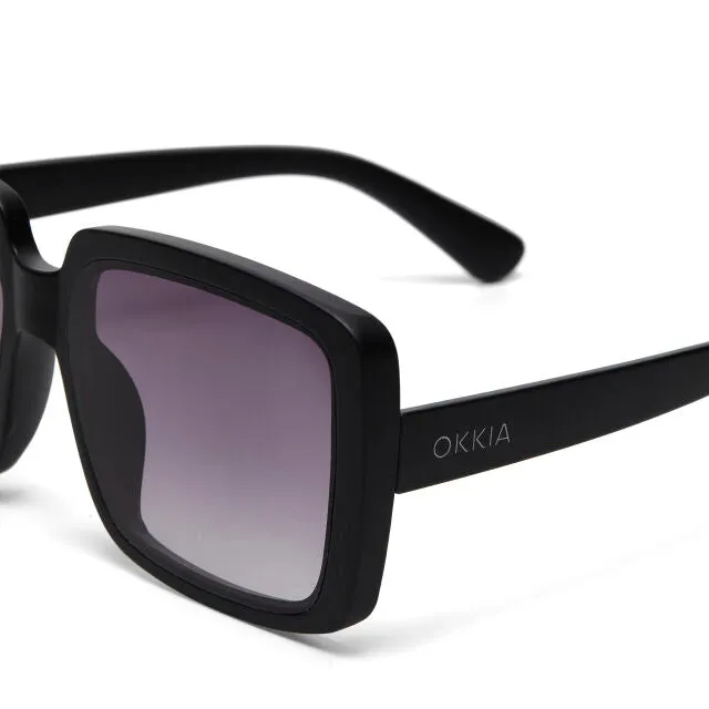 Okkia Sunglasses Square Black Gradient