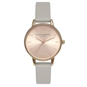 Olivia Burton Midi Dial Watch in Grey/ Rose Gold