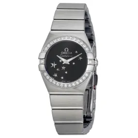 Omega Constellation Star Black Dial Stainless Steel Ladies Watch 12315246001001 123.15.24.60.01.001