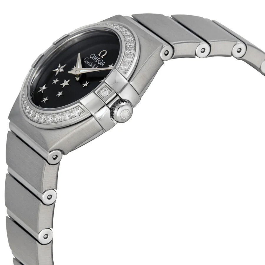 Omega Constellation Star Black Dial Stainless Steel Ladies Watch 12315246001001 123.15.24.60.01.001
