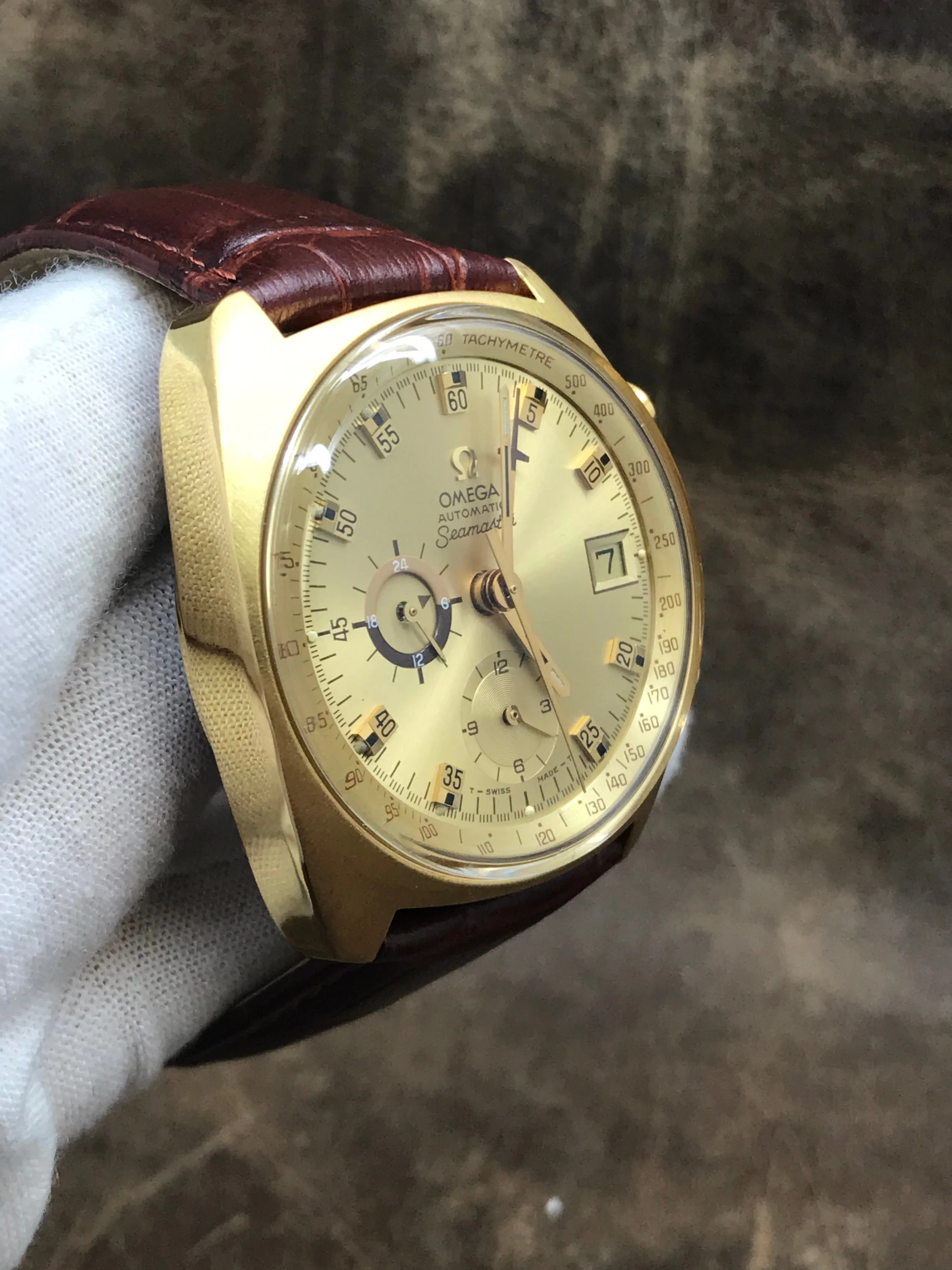 Omega Seamaster Chronograph 176.007 Gold Dial Automatic  Men's Watch