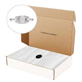 PACK: Platinum/White Gold Emerald Cut Buckle Ring