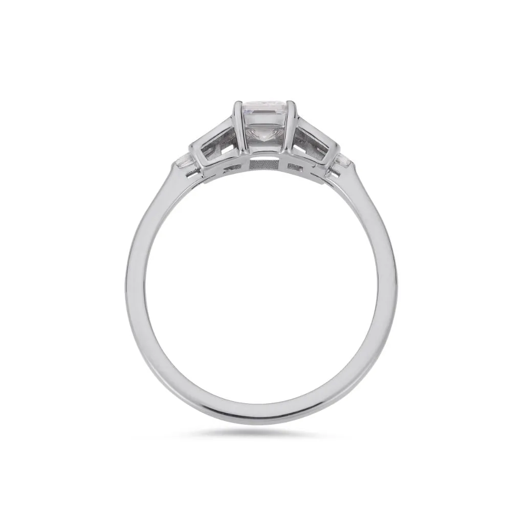 PACK: Platinum/White Gold Emerald Cut Buckle Ring