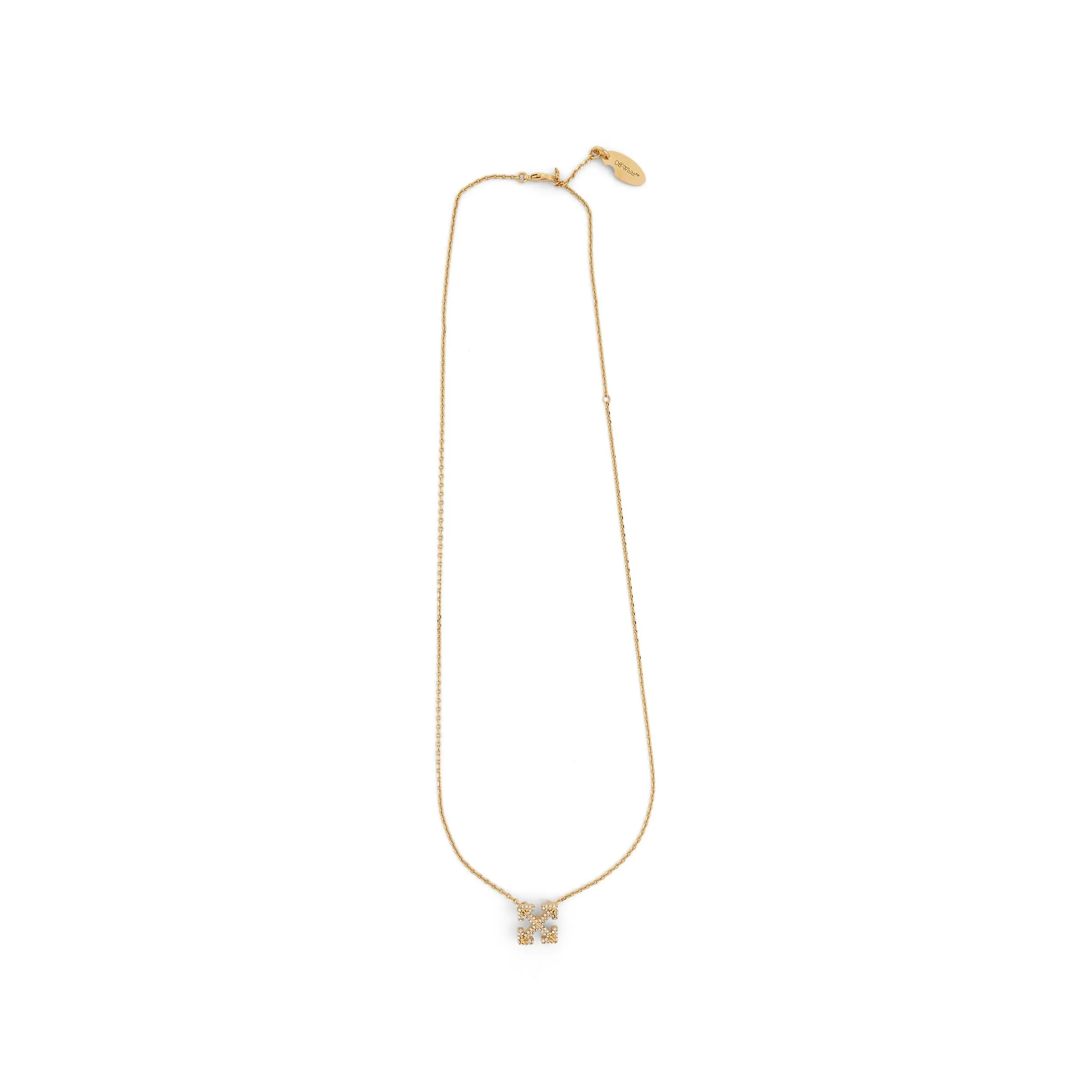 Pave Arrow Pendant Necklace in Gold