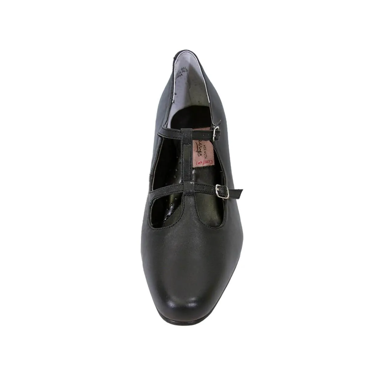 PEERAGE Helena Women's Wide Width T-strap Leather Shoes