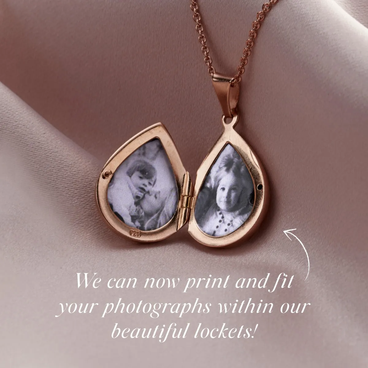 Personalised Small Droplet Locket Necklace
