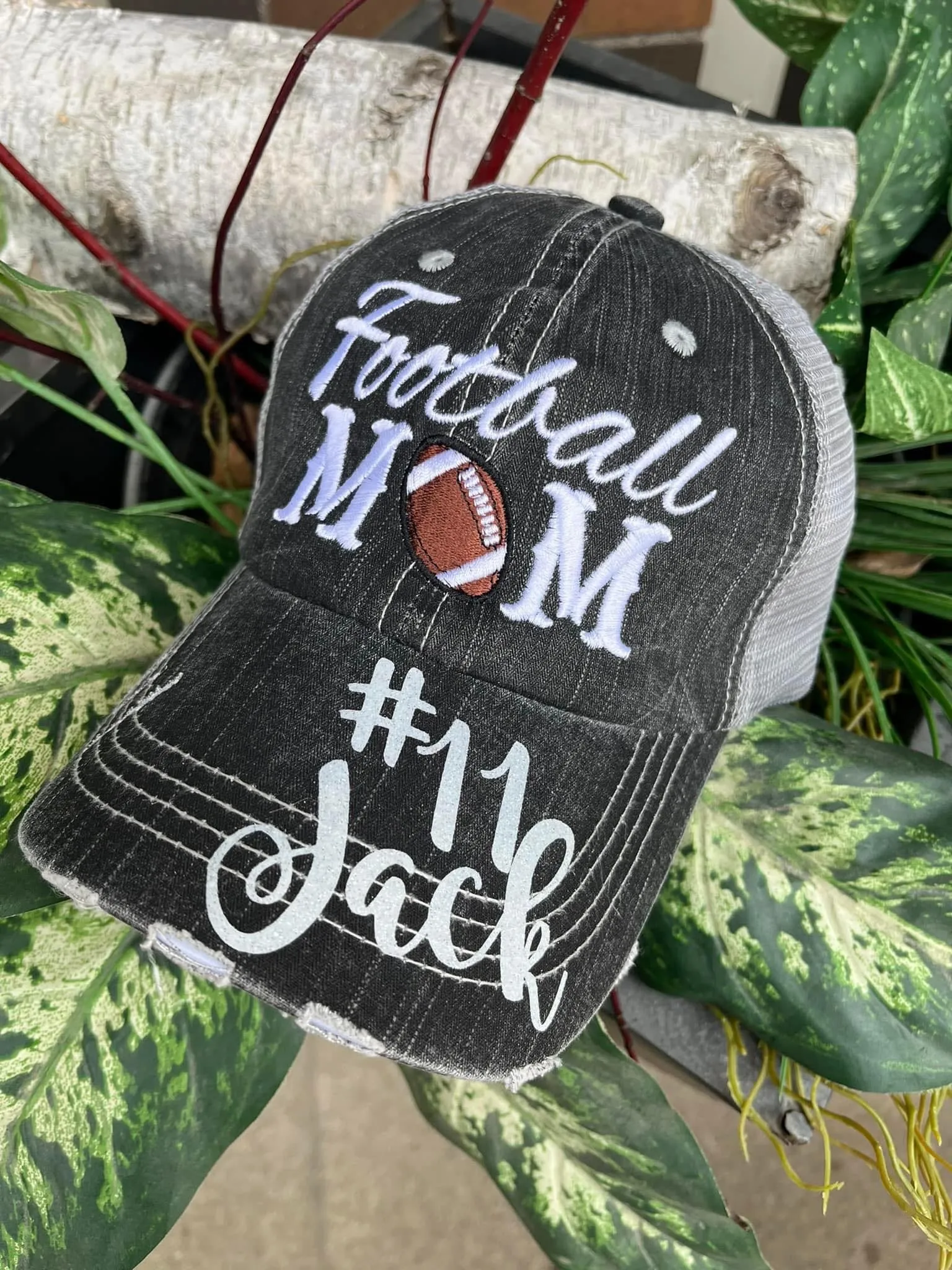 Personalized sports mom hats Baseball mom Softball mom Embroidered distressed trucker caps