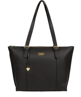 'Pippa' Black Leather Tote Bag