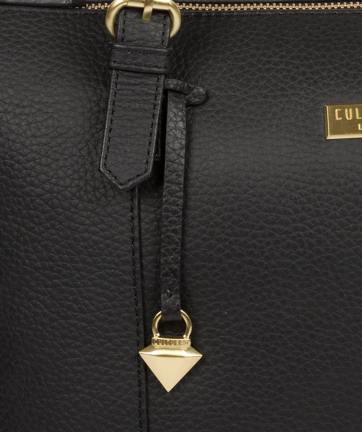 'Pippa' Black Leather Tote Bag