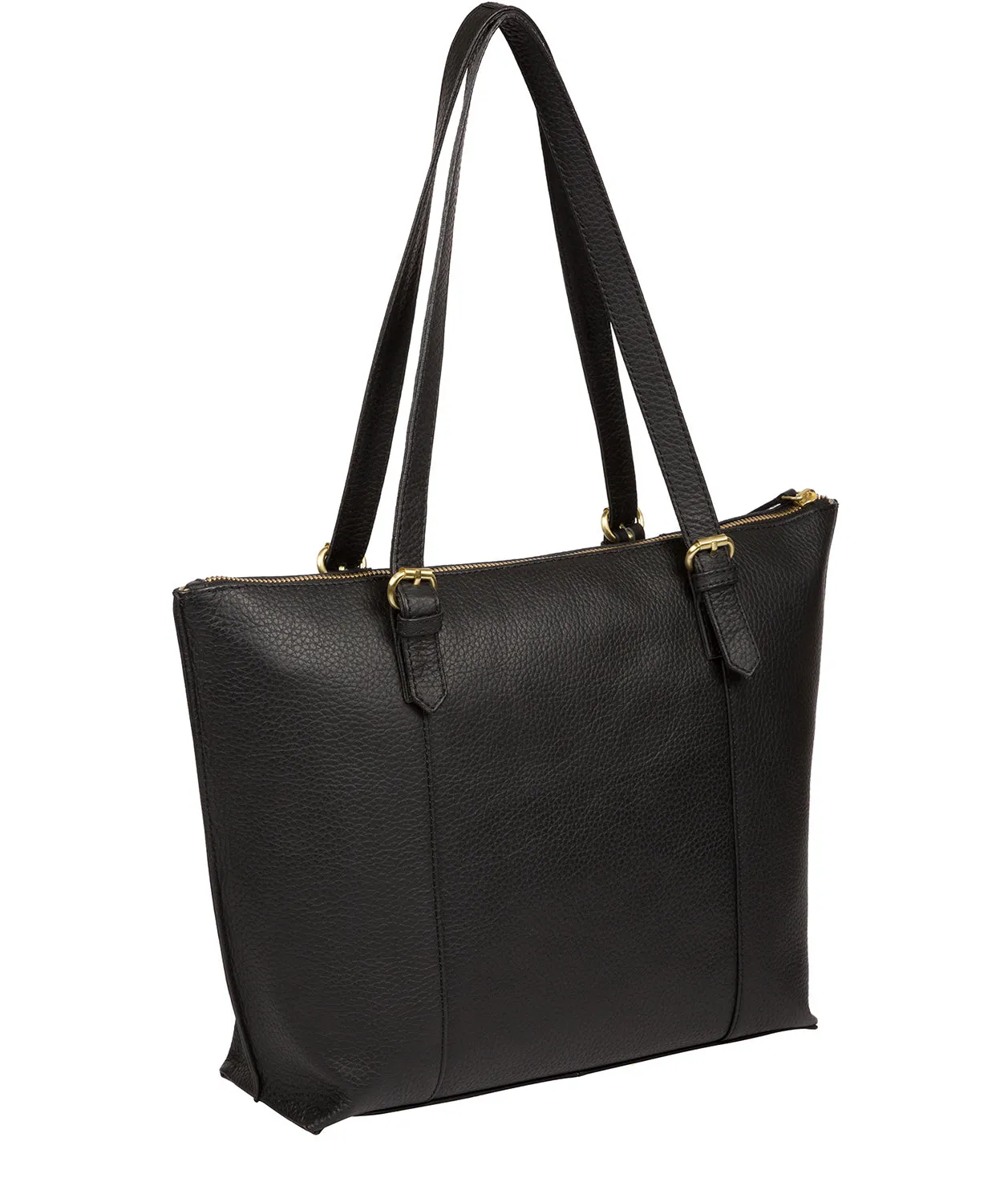 'Pippa' Black Leather Tote Bag