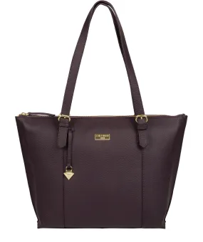 'Pippa' Fig Leather Tote Bag