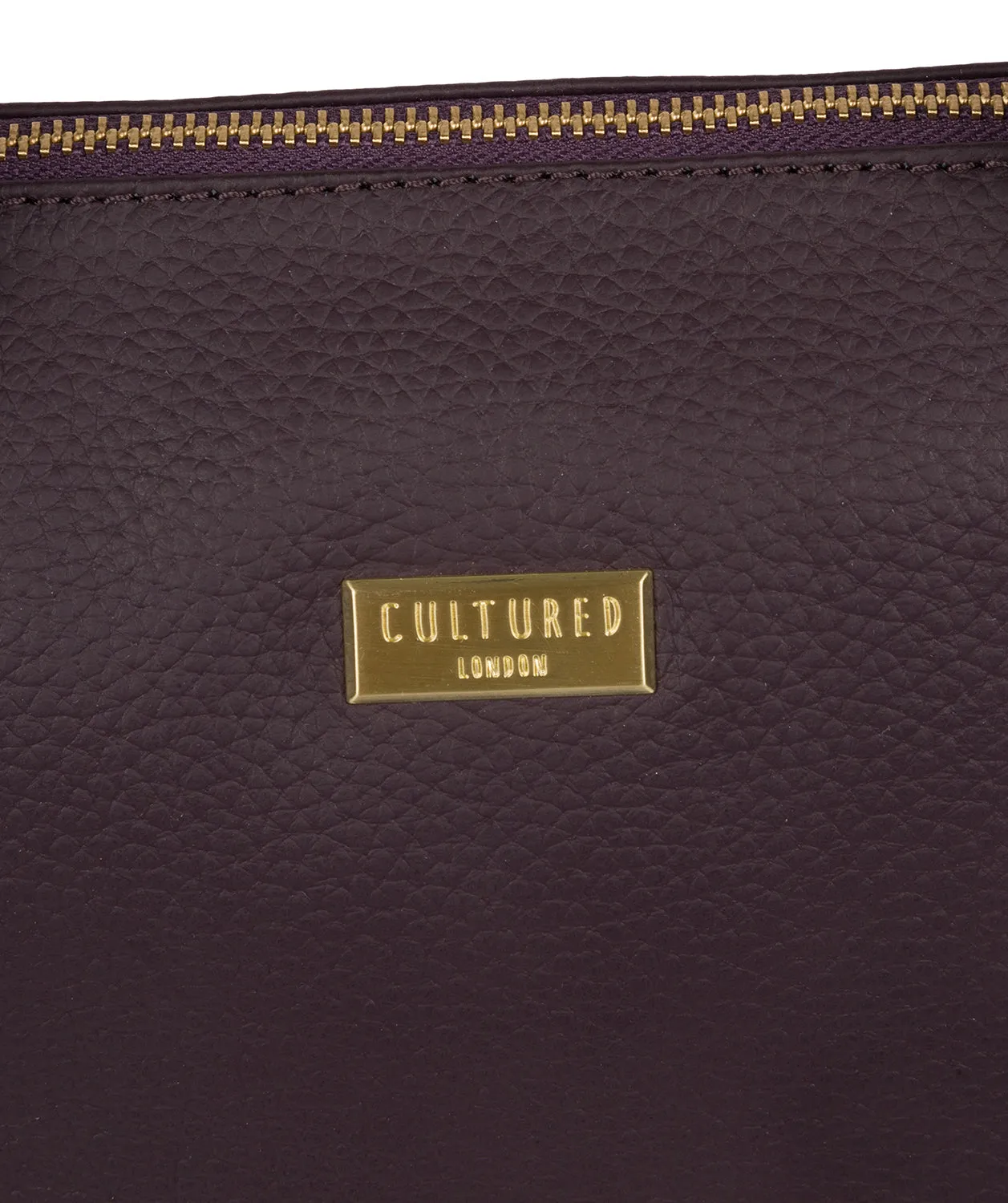 'Pippa' Fig Leather Tote Bag