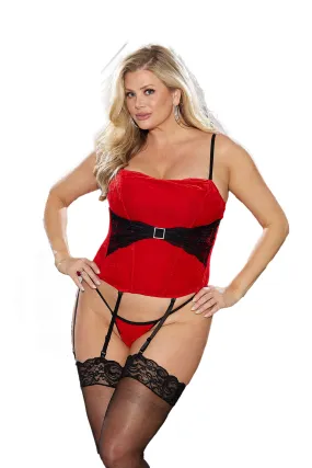 Plus Size Festive Velvet Slimming Corset