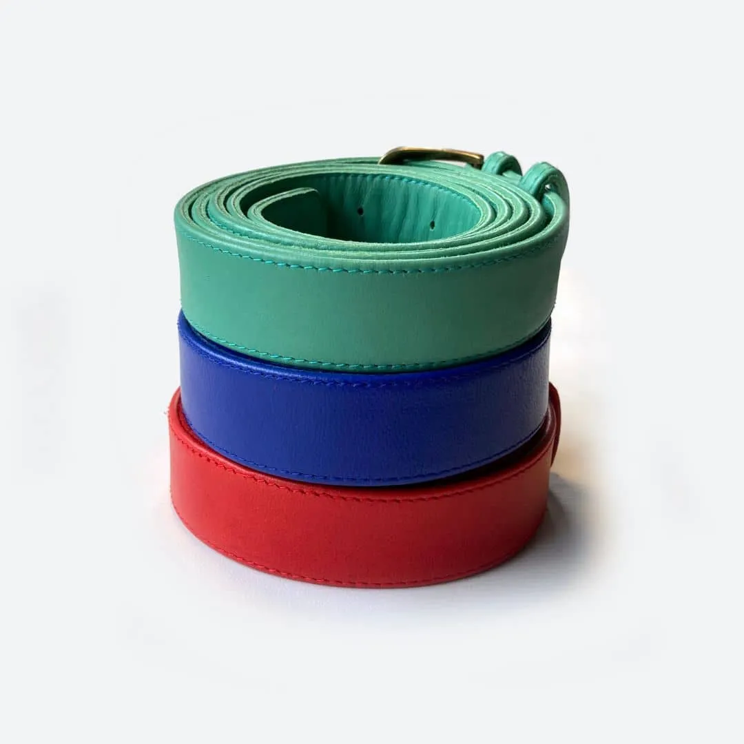 Plus Size Leather Belt - Cobalt