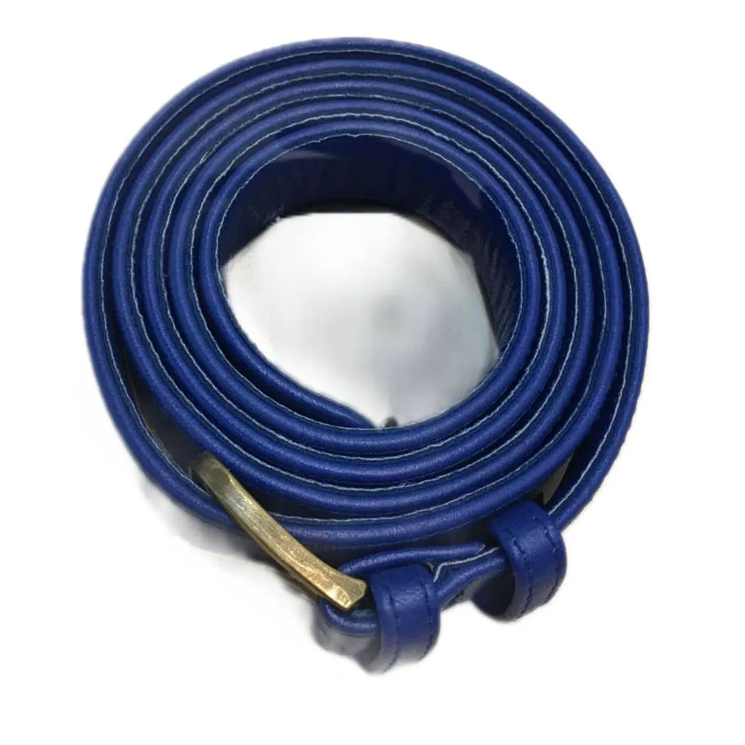 Plus Size Leather Belt - Cobalt