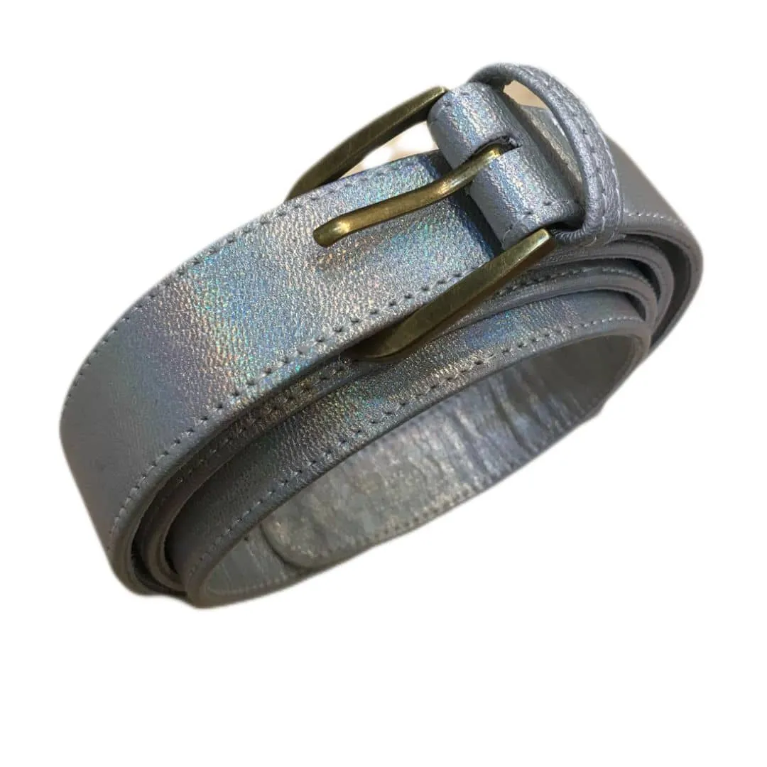 Plus Size Leather Belt - Cobalt