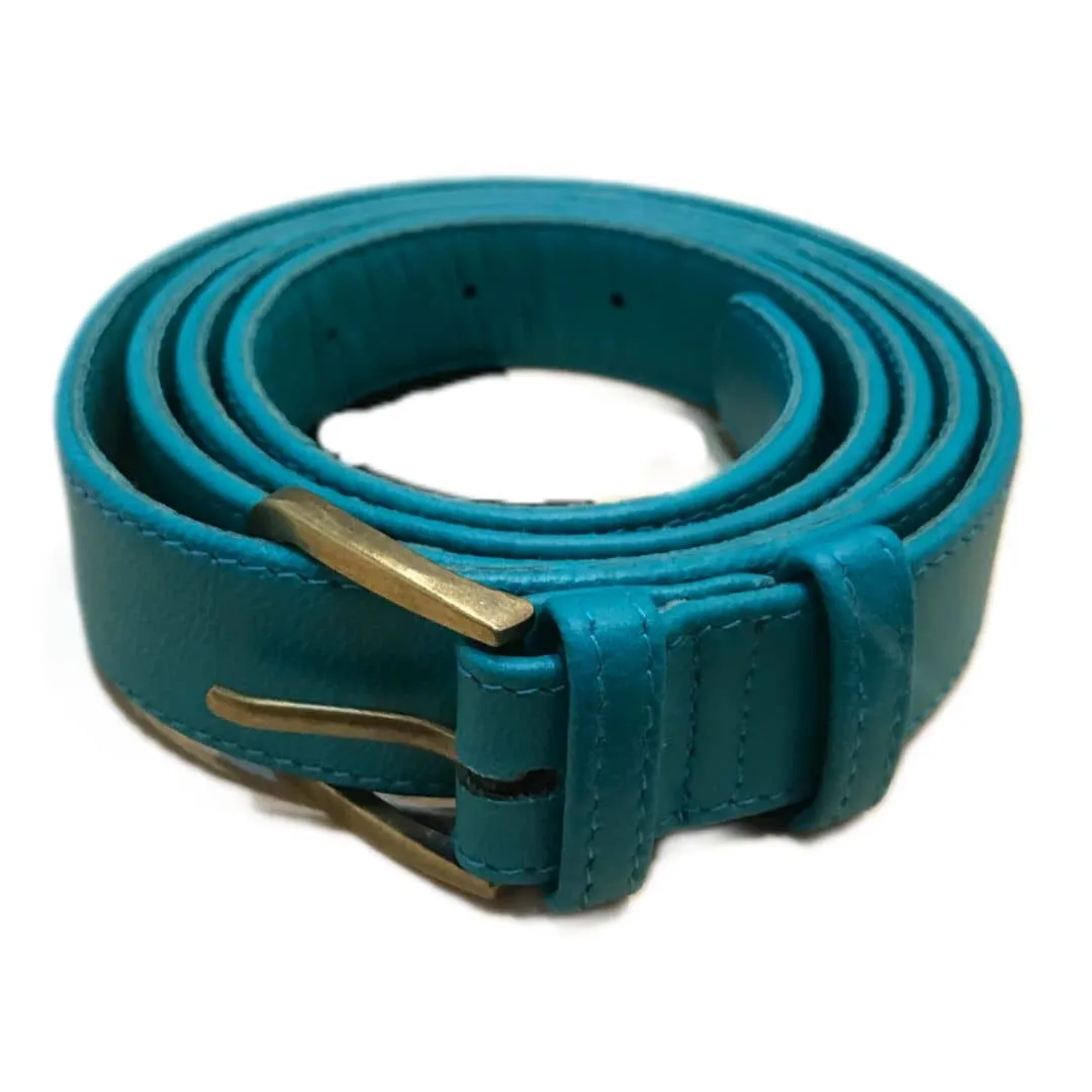 Plus Size Leather Belt - Cobalt