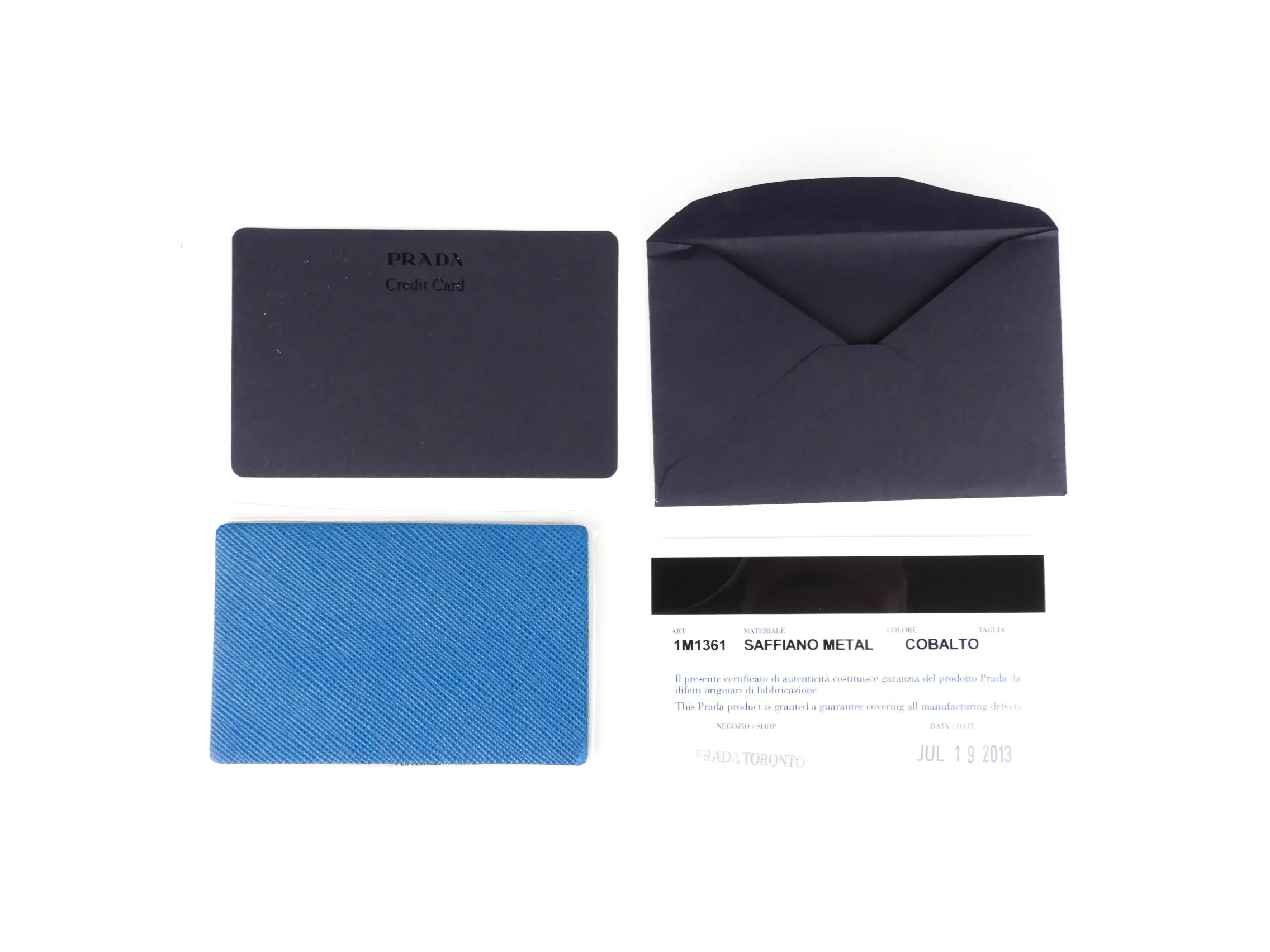 Prada Blue Saffiano Leather Mini Flap Bag