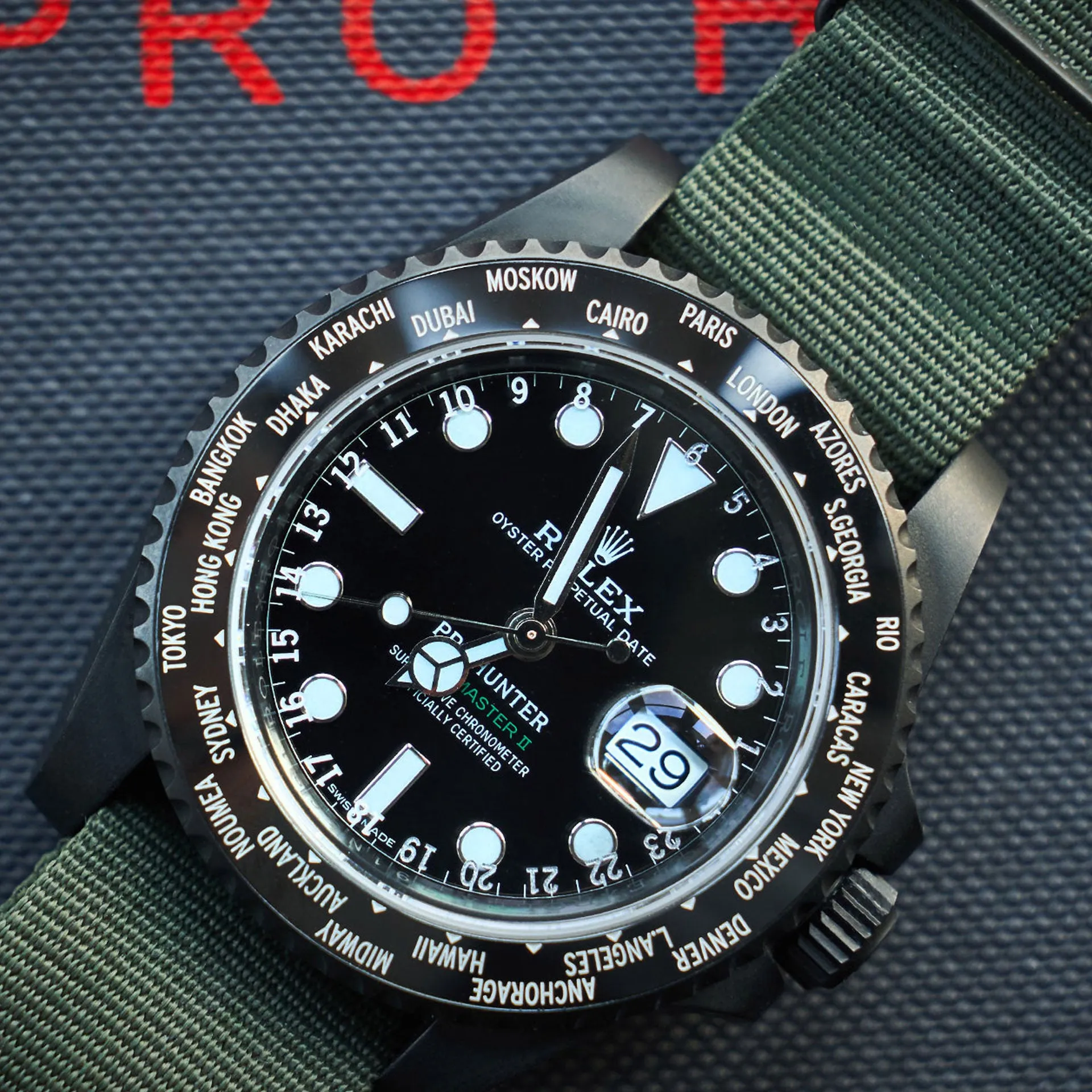Pro Hunter World Time Stealth Watch
