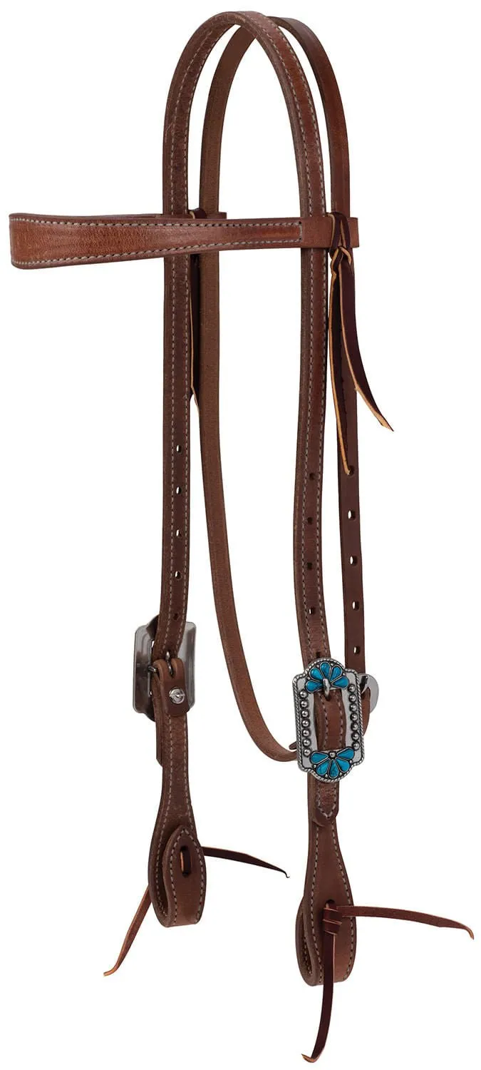 ProTack Turquoise Flower Browband Headstall