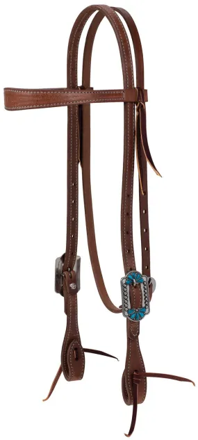 ProTack Turquoise Flower Browband Headstall