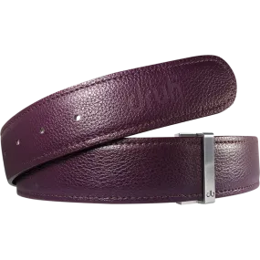 Purple Full Grain Texture Leather Belt