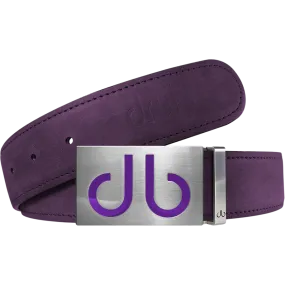 Purple Plain Leather Texture Belt with Buckle