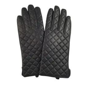 Quilted Vegan Leather Gloves