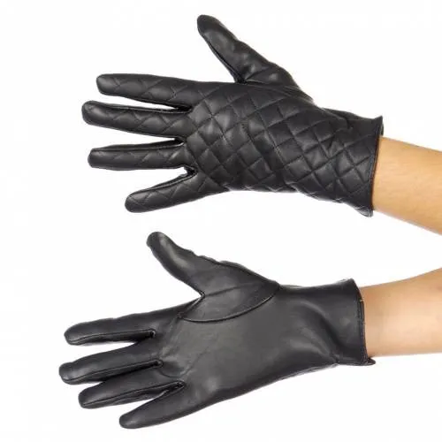 Quilted Vegan Leather Gloves