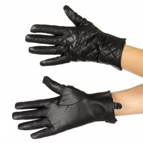 Quilted Vegan Leather Gloves
