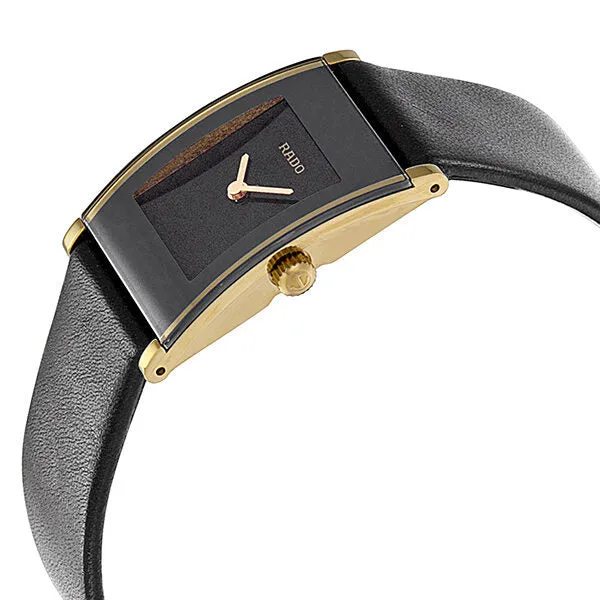 Rado Integral Black Dial Black Leather Ladies Watch R20789155