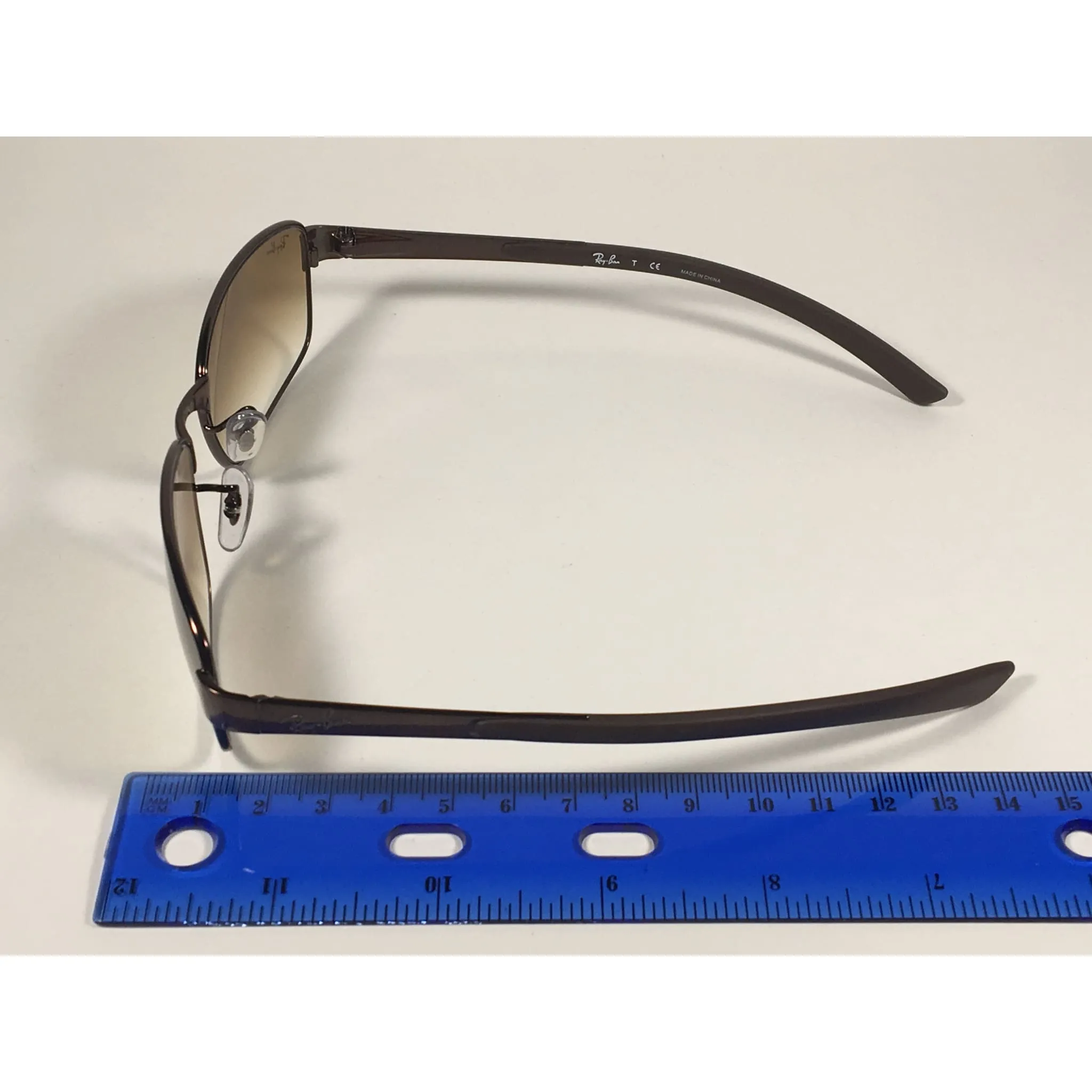 Ray-Ban Active Rectangle Sunglasses Brown Metal Frame Gradient RB3413 014/51