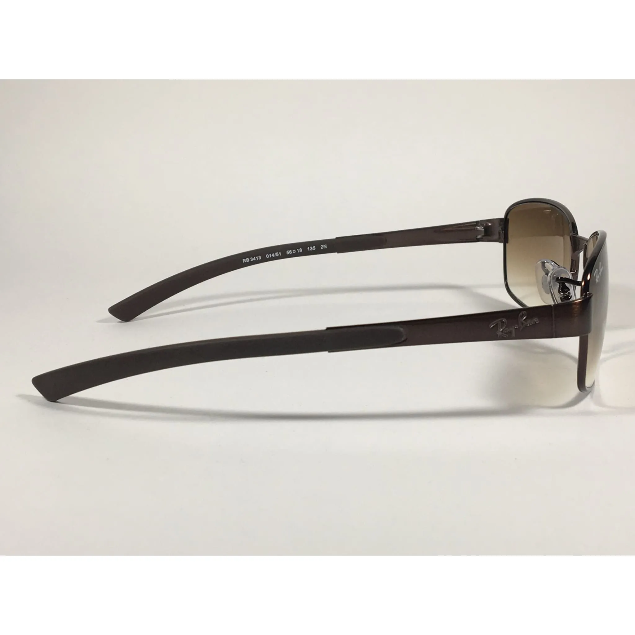 Ray-Ban Active Rectangle Sunglasses Brown Metal Frame Gradient RB3413 014/51