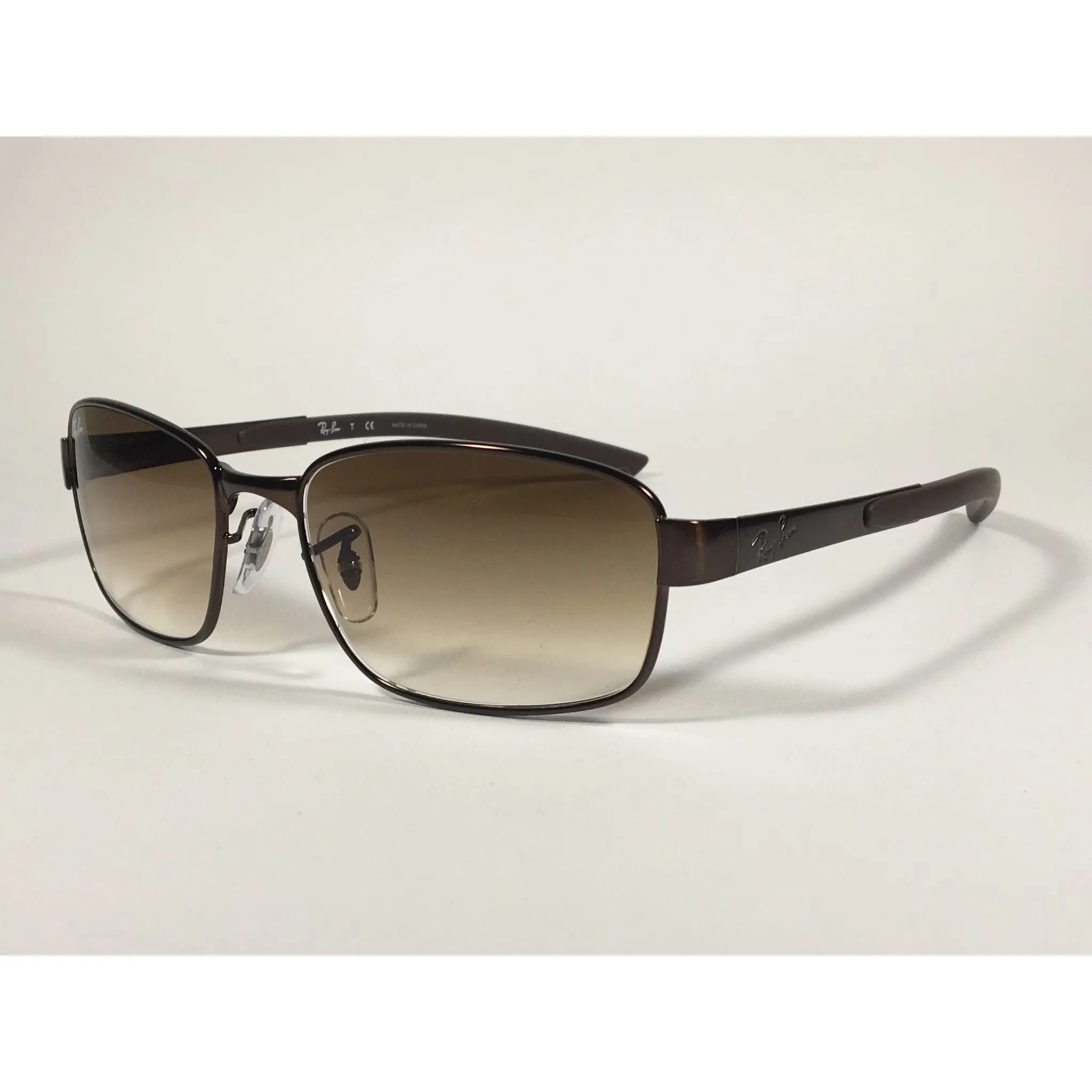Ray-Ban Active Rectangle Sunglasses Brown Metal Frame Gradient RB3413 014/51