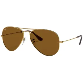 Ray-Ban Aviator Classic Polarized Sunglasses - Polished Gold/Brown