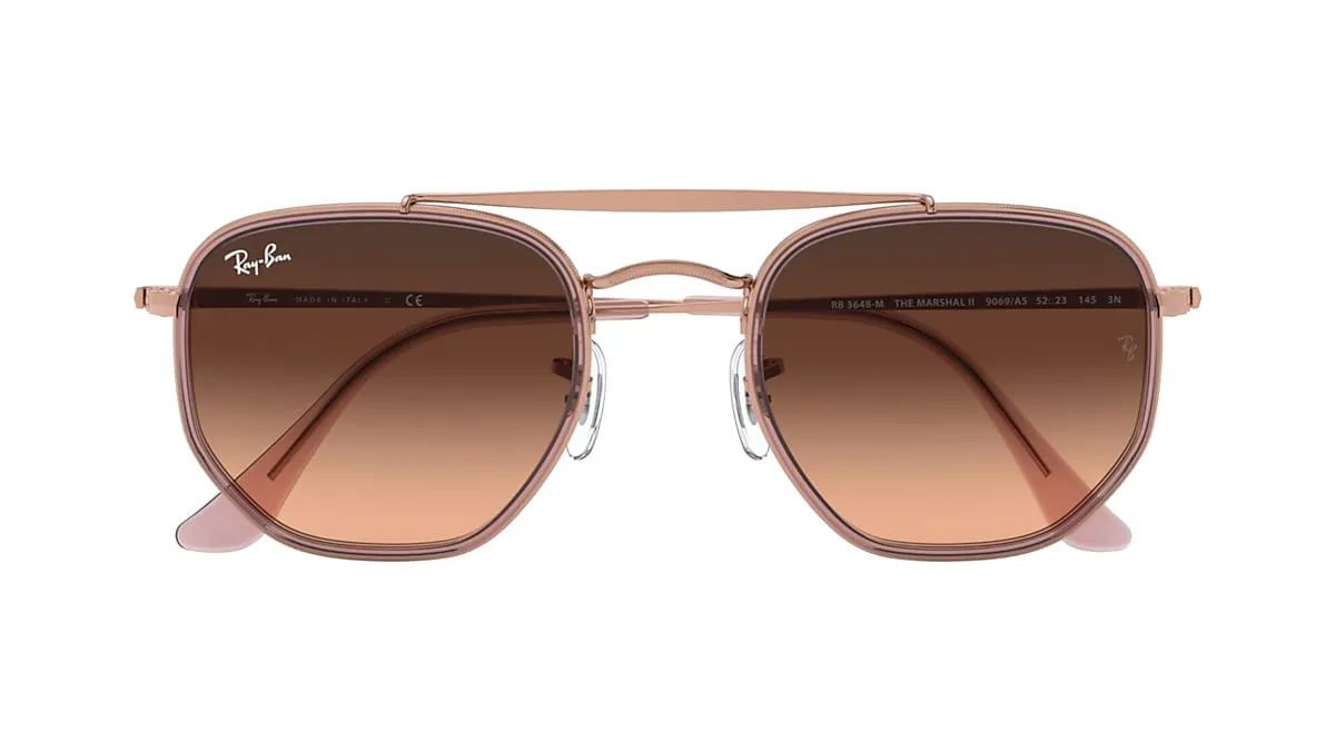 Ray Ban The Marshal Ii Rb3648M Copper Pink Gradient Brown Sunglasses