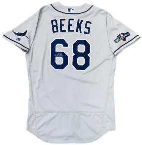 Rays Jalen Beeks Team Issued Authentic Autographed Postseason Gray Jersey