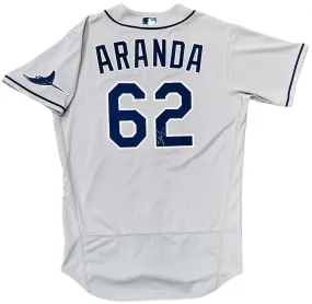 Rays Jonathan Aranda Team Issued Authentic Autographed Gray Jersey