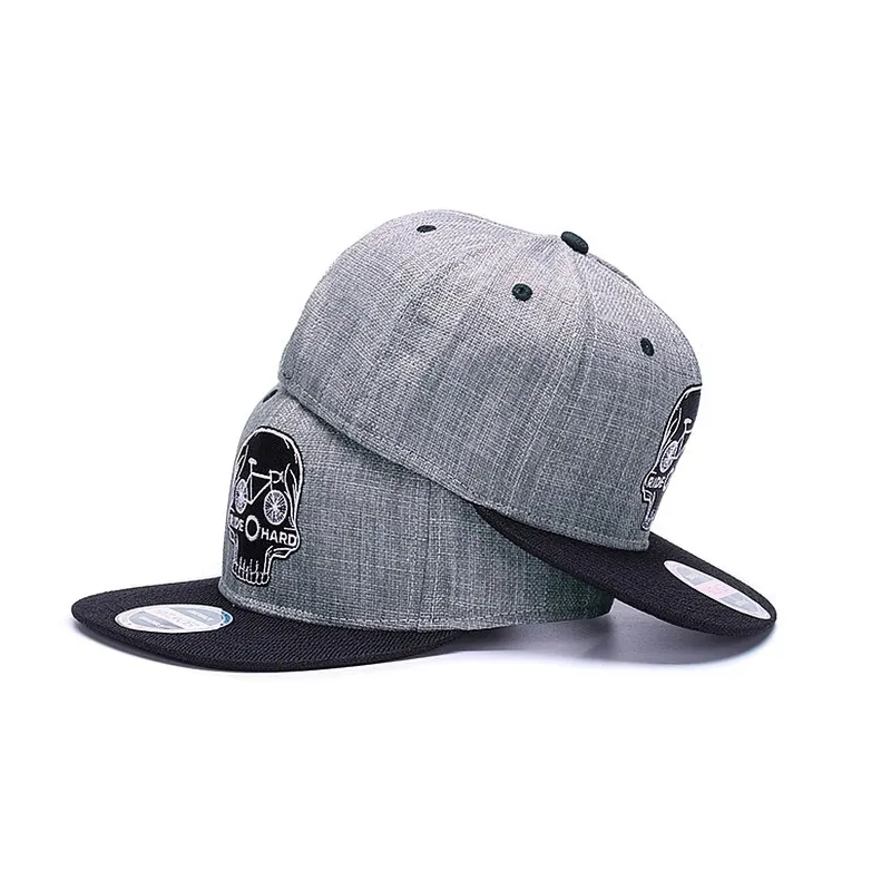 Ride Hard SKULL Baseball cap / Rock Style Snapback Hat with Embroidery / Edgy clothing